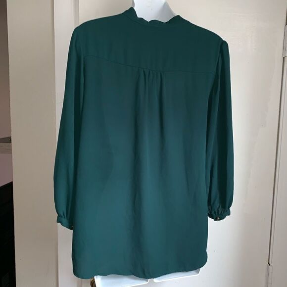 FOREVER 21 Hunter Green Blouse-M - Picture 4 of 6